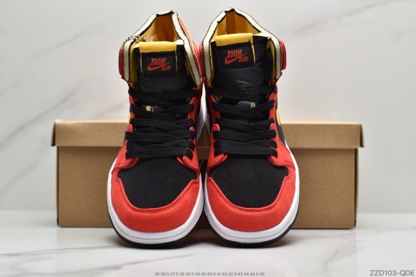 篮球鞋, Zoom Air, Zoom, Jordan, Aj1, Air Jordan 1 Zoom, Air Jordan 1, Air Jordan - 乔丹 Air Jordan 1 Zoom CMFT “Chile Red”黑红 AJ1中帮篮球鞋