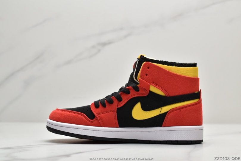 篮球鞋, Zoom Air, Zoom, Jordan, Aj1, Air Jordan 1 Zoom, Air Jordan 1, Air Jordan - 乔丹 Air Jordan 1 Zoom CMFT “Chile Red”黑红 AJ1中帮篮球鞋