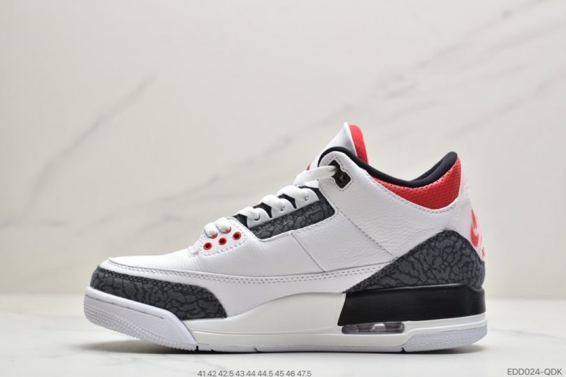 爆裂纹, 文化篮球鞋, 单宁火焰红, Fire Red, AJ3, Air Jordan 3 Retro, Air Jordan 3, Air Jordan - 乔丹Air Jordan 3 Retro "Fire Red"单宁火焰红 白水泥爆裂纹AJ3文化篮球鞋