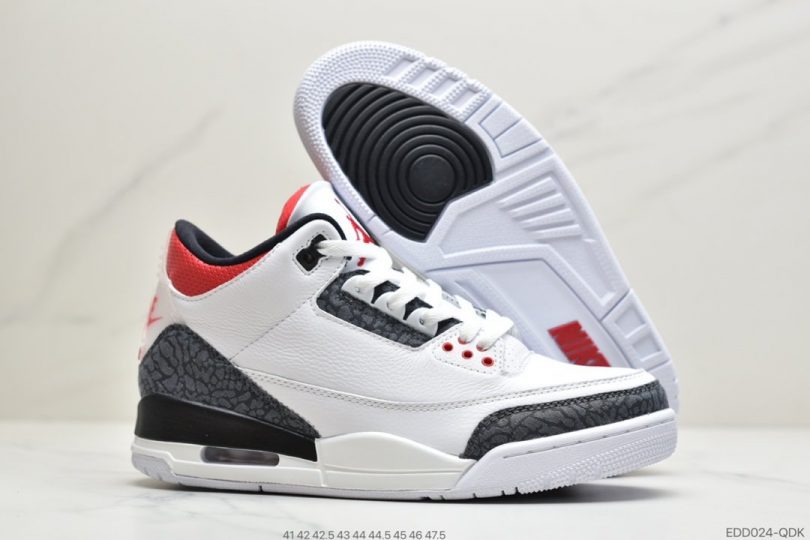 爆裂纹, 文化篮球鞋, 单宁火焰红, Fire Red, AJ3, Air Jordan 3 Retro, Air Jordan 3, Air Jordan - 乔丹Air Jordan 3 Retro "Fire Red"单宁火焰红 白水泥爆裂纹AJ3文化篮球鞋