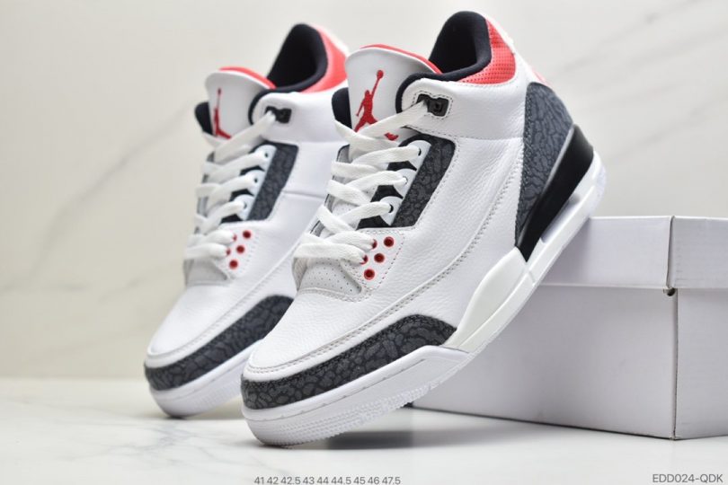 爆裂纹, 文化篮球鞋, 单宁火焰红, Fire Red, AJ3, Air Jordan 3 Retro, Air Jordan 3, Air Jordan - 乔丹Air Jordan 3 Retro "Fire Red"单宁火焰红 白水泥爆裂纹AJ3文化篮球鞋