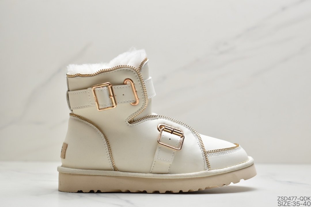 美国轻奢品牌🐑UGG W Classic Dune Mini Buckle Boot 沙丘迷你搭扣新奇系列中筒加绒机车风休闲百搭短靴