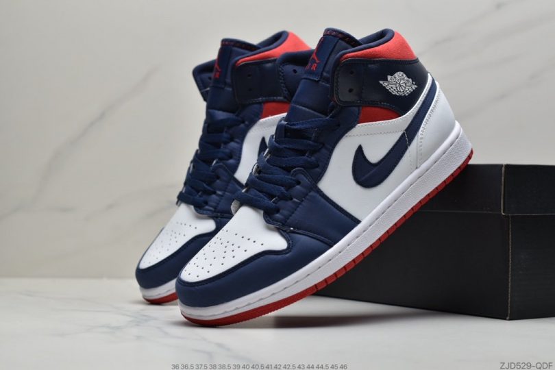 篮球鞋, Jordan Brand, Jordan, Aj1, Air Jordan 1 Mid, Air Jordan 1, Air Jordan - 乔丹 Air Jordan 1 Mid 美国配色 aj1中帮篮球鞋