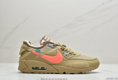 Off-White x Nike Air Max 90 “Desert Ore”2.0版本复古气垫百搭休闲运动慢跑鞋