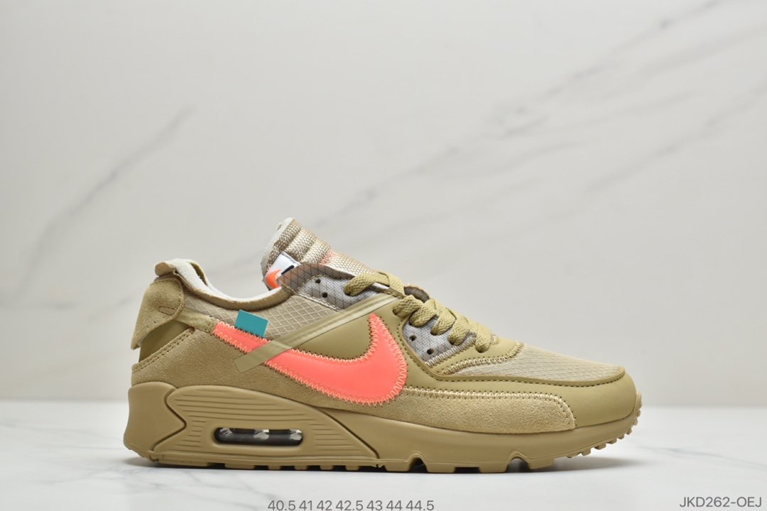 Off-White x Nike Air Max 90 “Desert Ore”2.0版本复古气垫百搭休闲运动慢跑鞋