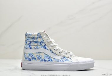 万斯VANS Sk8-Hi 新款高帮青花瓷图腾元素滑板鞋