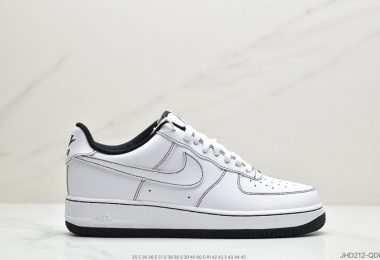 耐克Nike Air Force 1’07″Summit White”空军一号经典低帮百搭休闲运动板鞋“皮白草绿缝线”