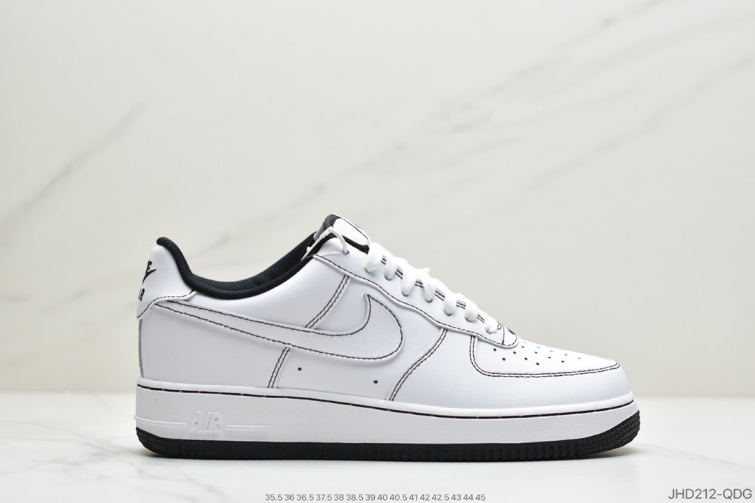 耐克Nike Air Force 1’07″Summit White”空军一号经典低帮百搭休闲运动板鞋“皮白草绿缝线”