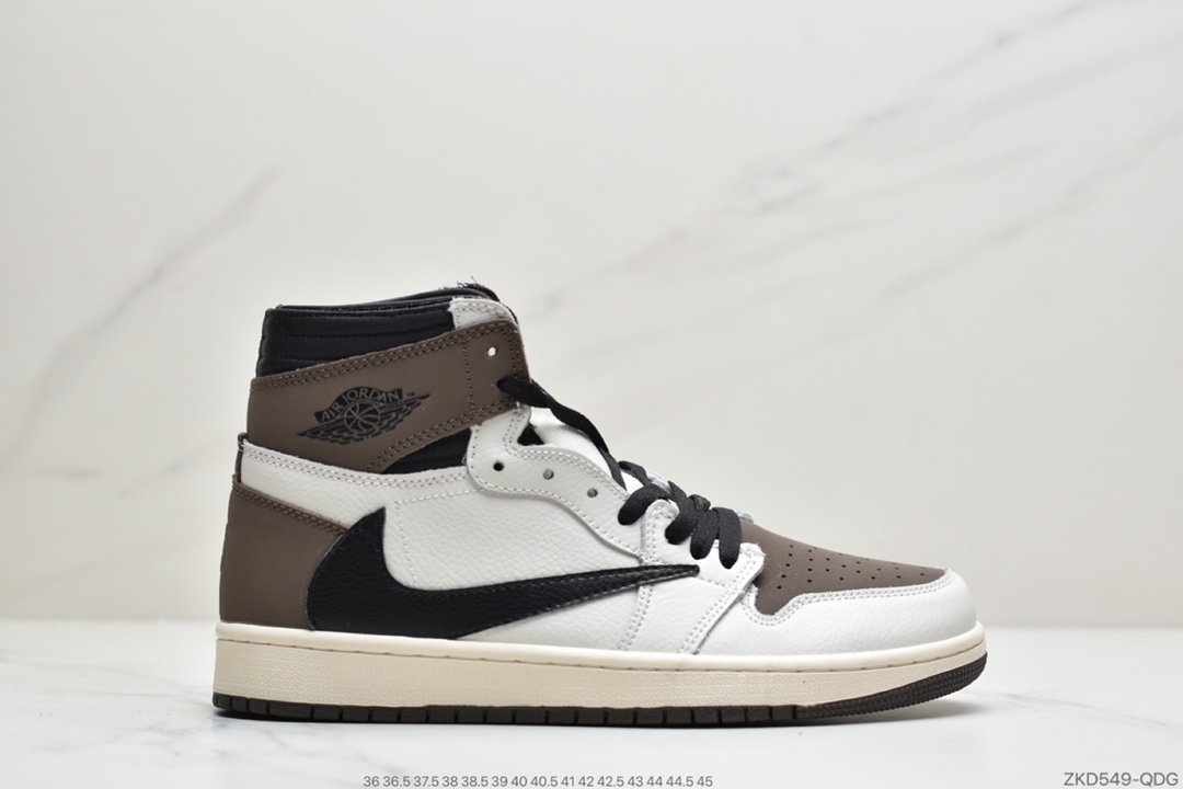 Travis Scott x Air Jordan AJ1 High OG TS SP 联名深棕白面倒勾AJ1中帮篮球鞋