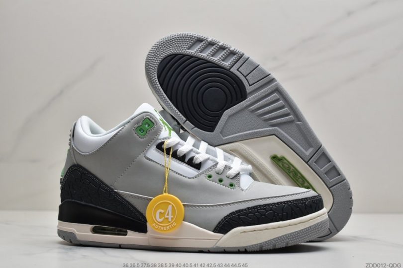 爆裂纹, Nike Air, NIKE, Jordan, AJ3, Air Jordan 3 Retro, Air Jordan 3, Air Jordan - 耐克Air Jordan 3 Retro"Chlorophyll"迈克尔·乔丹AJ3代中帮古复休闲运动文化球篮鞋“叶素绿灰绿手稿”