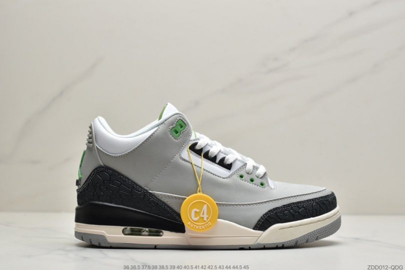 爆裂纹, Nike Air, NIKE, Jordan, AJ3, Air Jordan 3 Retro, Air Jordan 3, Air Jordan - 耐克Air Jordan 3 Retro"Chlorophyll"迈克尔·乔丹AJ3代中帮古复休闲运动文化球篮鞋“叶素绿灰绿手稿”