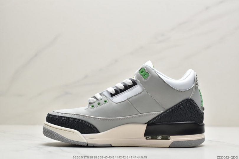 爆裂纹, Nike Air, NIKE, Jordan, AJ3, Air Jordan 3 Retro, Air Jordan 3, Air Jordan - 耐克Air Jordan 3 Retro"Chlorophyll"迈克尔·乔丹AJ3代中帮古复休闲运动文化球篮鞋“叶素绿灰绿手稿”