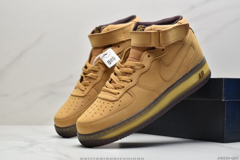 高帮, 运动板鞋, 空军一号, 板鞋, Wheat Mocha, Nike Air, Air Force 1, AF1 - 耐克Nike Air Force 1 CO.JP Retro SP"Wheat Mocha"空军一号高帮经典百搭休闲运动板鞋“麦黄摩卡半透明”