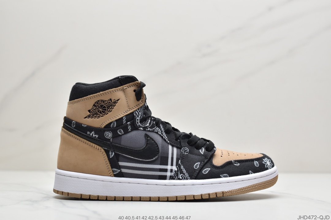 乔丹 John Elliott x Nike Air Jordan 1 Retro 高帮 腰花果 AJ1 乔丹1代 aj1 乔1 高邦 腰果 “Parachute Beige” 中帮篮球鞋