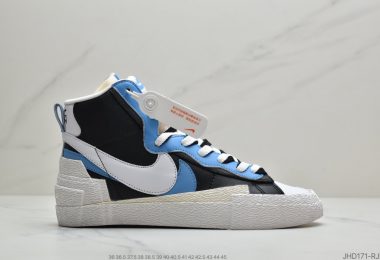 SACAI联名 x Nike Blazer High”White/Grey/Black”重叠设计前卫开拓者高帮百搭板鞋