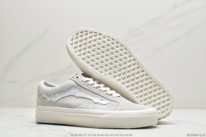 联名, 帆布鞋, Vans - Blends Vans联名Old Skool ComfyCush黑白麂皮骨头图案帆布鞋低帮