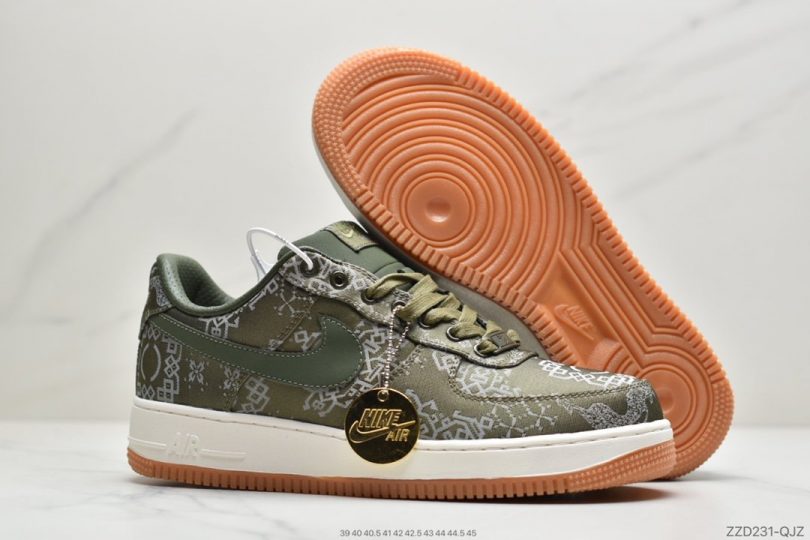 联名, 绿丝绸, 空军一号, 低帮板鞋, Nike Air Force 1, Nike Air, CLOT Gred Gold Silk, Air Force 1 - 耐克Nike Air Force 1 ' CLOT Gred Gold Silk “绿丝绸” 空军一号藤原浩联名低帮板鞋