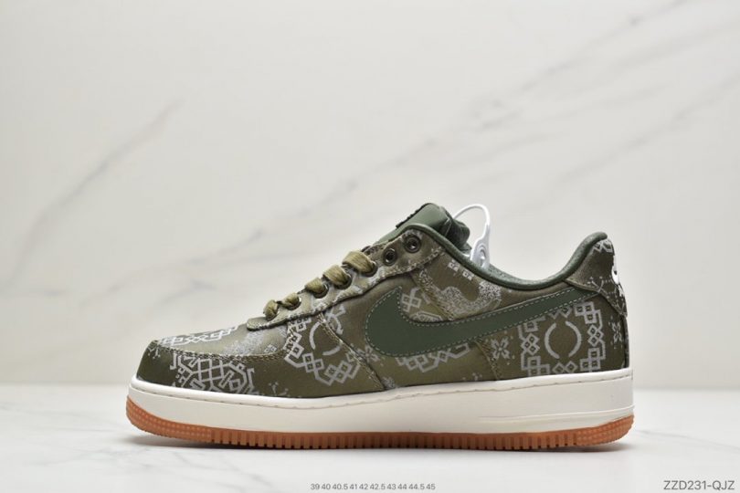 联名, 绿丝绸, 空军一号, 低帮板鞋, Nike Air Force 1, Nike Air, CLOT Gred Gold Silk, Air Force 1 - 耐克Nike Air Force 1 ' CLOT Gred Gold Silk “绿丝绸” 空军一号藤原浩联名低帮板鞋