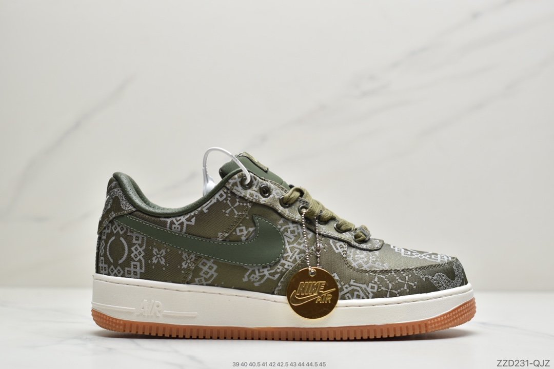 耐克Nike Air Force 1 ‘ CLOT Gred Gold Silk “绿丝绸” 空军一号藤原浩联名低帮板鞋