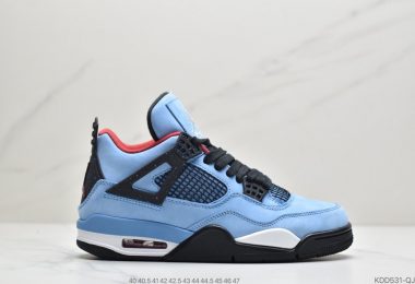 travis Scott x 乔丹 Air Jordan 4 蓝麂皮中帮文化篮球鞋