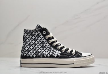 Erik Arteaga  x Converse匡威 Chuck Taylor All Star 1970s Hi复古三星标高帮休闲运动硫化百搭板鞋“帆布黑雪花印花面”