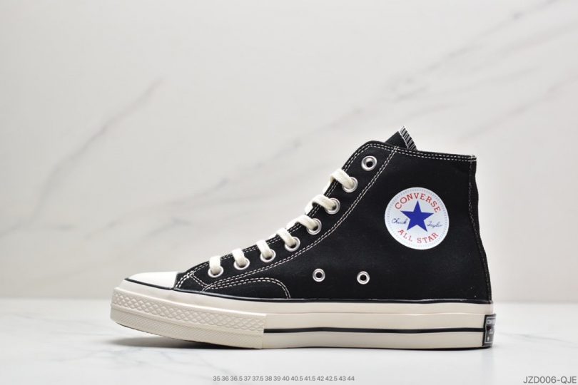 高帮, 板鞋, 匡威, Converse, 1970S - Erik Arteaga  x Converse匡威 Chuck Taylor All Star 1970s Hi复古三星标高帮休闲运动硫化百搭板鞋“帆布黑雪花印花面”