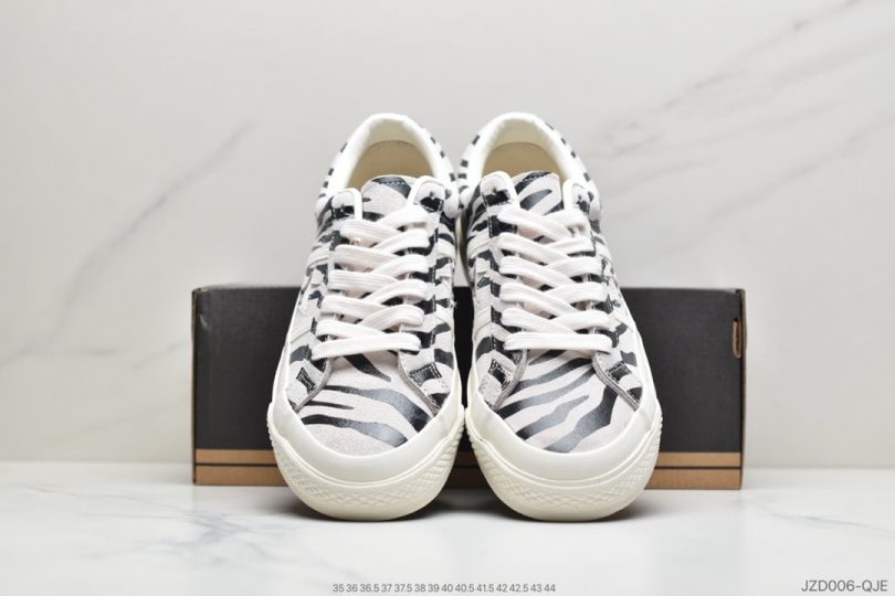 板鞋, 匡威, 一星, one star, Converse - 日本限定 匡威 Converse JACK STAR&BARS ZEBRASUEDE斑马纹白底双围条板鞋