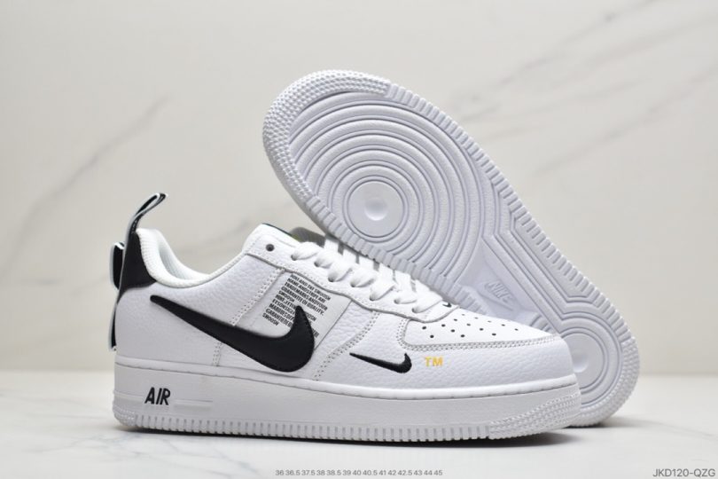 解构, 空军一号, 休闲板鞋, Utility White, Nike Air Force 1, AJ7, Air Force 1, AF1 - 耐克 Nike Air Force 1 Utility White BLACK Low 解构简版空军一号低帮休闲板鞋