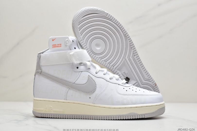 运动板鞋, 涂鸦, 做旧, Toll Free, Premium, Nike Air Force 1, Nike Air, 3M反光 - 耐克Nike Air Force 1 '07 Premium "Toll Free" 空军一号白色高帮外加氧化做旧运动板鞋