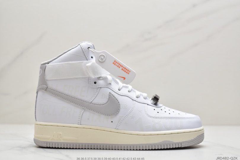 运动板鞋, 涂鸦, 做旧, Toll Free, Premium, Nike Air Force 1, Nike Air, 3M反光 - 耐克Nike Air Force 1 '07 Premium "Toll Free" 空军一号白色高帮外加氧化做旧运动板鞋