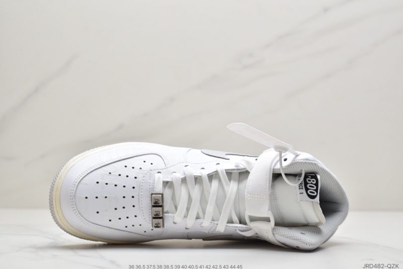 运动板鞋, 涂鸦, 做旧, Toll Free, Premium, Nike Air Force 1, Nike Air, 3M反光 - 耐克Nike Air Force 1 '07 Premium "Toll Free" 空军一号白色高帮外加氧化做旧运动板鞋