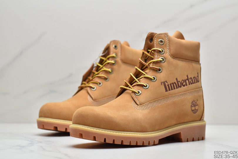 高帮, 马丁靴, 小麦色, Timberland - Timberland 印字全小麦色Logo高帮马丁靴