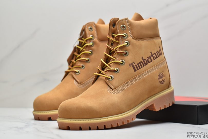 高帮, 马丁靴, 小麦色, Timberland - Timberland 印字全小麦色Logo高帮马丁靴