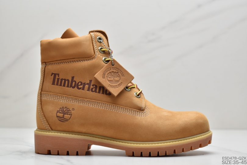 高帮, 马丁靴, 小麦色, Timberland - Timberland 印字全小麦色Logo高帮马丁靴