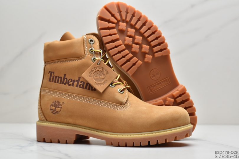 高帮, 马丁靴, 小麦色, Timberland - Timberland 印字全小麦色Logo高帮马丁靴