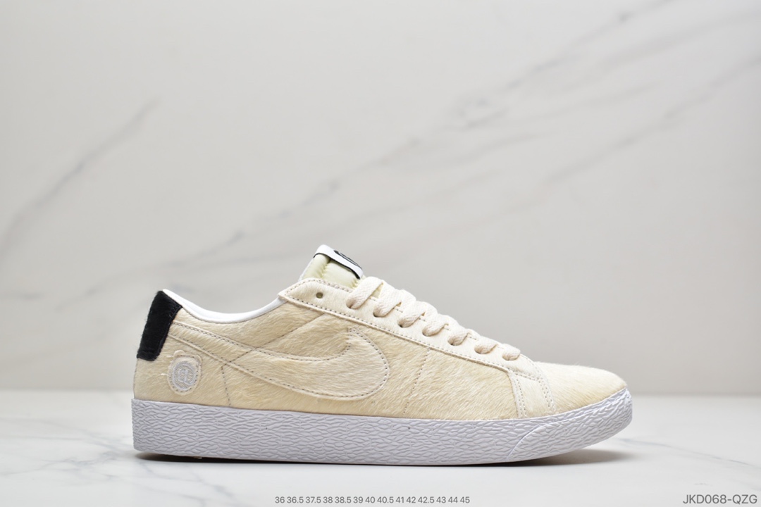 耐克Medicom Toy × Nike Sb Zoom Blazer low “BE@RBRICK”“米白 积木熊 ”马毛时尚休闲开拓者板鞋