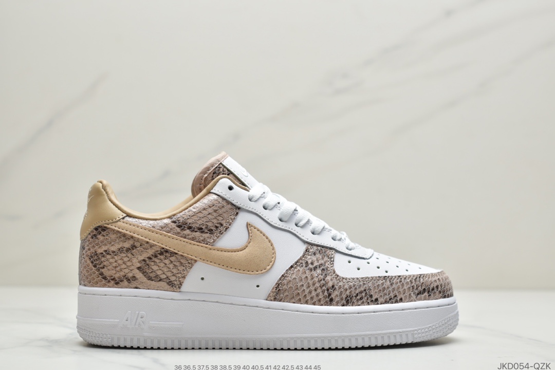 耐克Nike Air Force 1 Premium “Red Bark” “狂野蛇纹拼接”空军一号板鞋