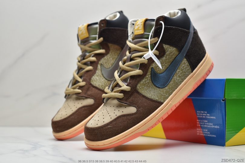 联名, 篮球鞋, 板鞋, Nike SB Dunk, Nike SB, Mallard, Dunk High, Dunk - 耐克Concepts x Nike SB Dunk High SJX“Mallard”棕绿 中帮板鞋 篮球鞋