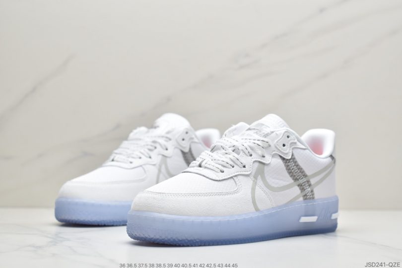 空军一号, 板鞋, Swoosh, React, Light Bone, FORCE 1, Air Force 1, 3M反光 - 耐克 Air Force 1 React QS Light Bone 冰块🧊解析冰蓝空军一号板鞋