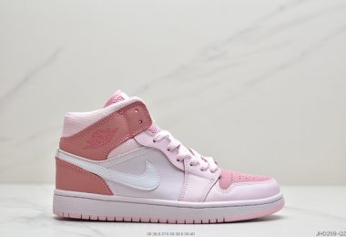 乔丹 Air Jordan 1 Mid” Digital Pink 樱花粉 女神粉 粉红/白红粉泡沫