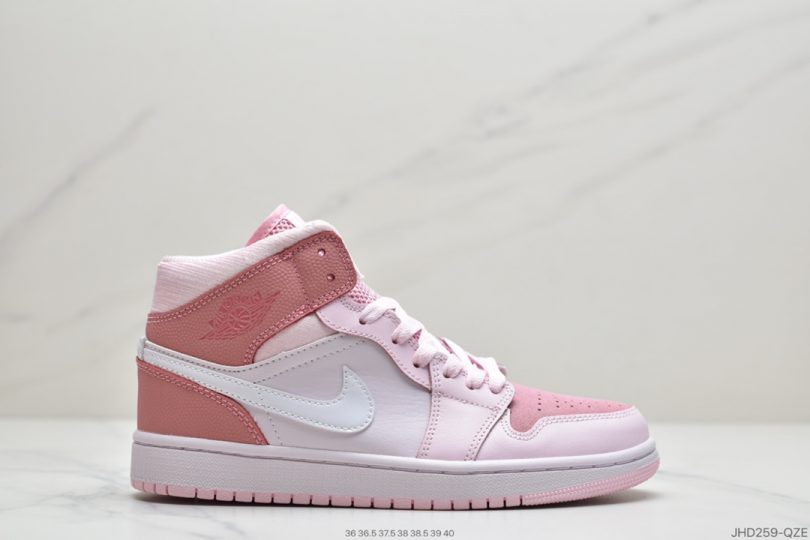 Jordan, Digital Pink, Air Jordan 1 Mid, Air Jordan 1, Air Jordan - 乔丹 Air Jordan 1 Mid" Digital Pink 樱花粉 女神粉 粉红/白红粉泡沫