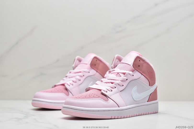 Jordan, Digital Pink, Air Jordan 1 Mid, Air Jordan 1, Air Jordan - 乔丹 Air Jordan 1 Mid" Digital Pink 樱花粉 女神粉 粉红/白红粉泡沫