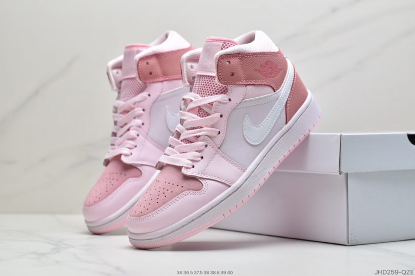 Jordan, Digital Pink, Air Jordan 1 Mid, Air Jordan 1, Air Jordan - 乔丹 Air Jordan 1 Mid" Digital Pink 樱花粉 女神粉 粉红/白红粉泡沫