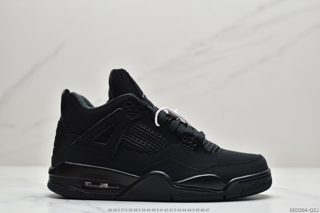 乔丹 Air Jordan 4 Retro “Black Cat” 黑武士 黑猫中帮文化实战篮球鞋