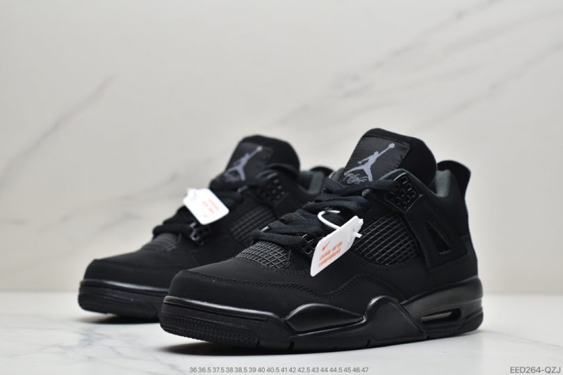 篮球鞋, 实战篮球鞋, Jordan, CAT, Black Cat, Black, Air Jordan 4, Air Jordan - 乔丹 Air Jordan 4 Retro “Black Cat” 黑武士 黑猫中帮文化实战篮球鞋