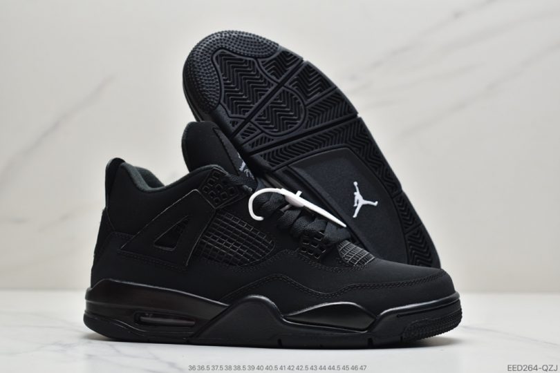 篮球鞋, 实战篮球鞋, Jordan, CAT, Black Cat, Black, Air Jordan 4, Air Jordan - 乔丹 Air Jordan 4 Retro “Black Cat” 黑武士 黑猫中帮文化实战篮球鞋