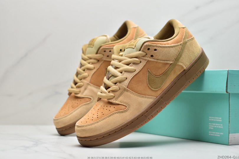 小麦色, Wheat Mocha, SB Dunk Low Pro, SB Dunk Low, Nike SB Dunk Low, Nike SB Dunk, Dunk Low, Dunk - 耐克Nike SB Dunk Low Pro “Wheat Mocha” 小麦色 落叶黄低帮运动滑板鞋