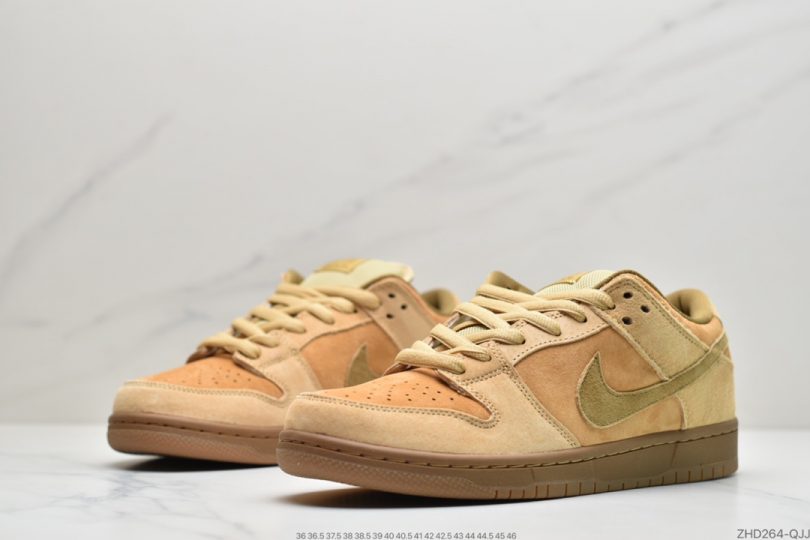 小麦色, Wheat Mocha, SB Dunk Low Pro, SB Dunk Low, Nike SB Dunk Low, Nike SB Dunk, Dunk Low, Dunk - 耐克Nike SB Dunk Low Pro “Wheat Mocha” 小麦色 落叶黄低帮运动滑板鞋