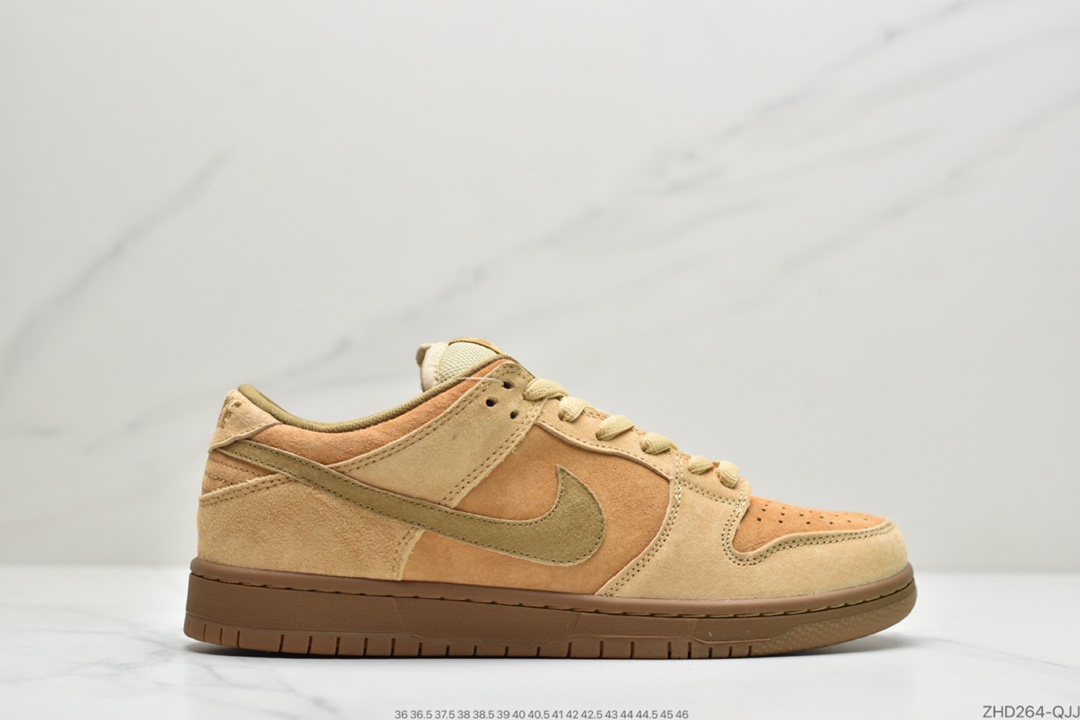 耐克Nike SB Dunk Low Pro “Wheat Mocha” 小麦色 落叶黄低帮运动滑板鞋