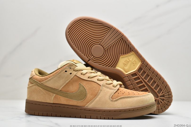 小麦色, Wheat Mocha, SB Dunk Low Pro, SB Dunk Low, Nike SB Dunk Low, Nike SB Dunk, Dunk Low, Dunk - 耐克Nike SB Dunk Low Pro “Wheat Mocha” 小麦色 落叶黄低帮运动滑板鞋